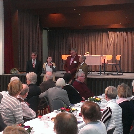 Begrüßung durch unsere Ortsvorsitzende Maike Wilken mit Horst Beyer und Hans Hinrich Neve